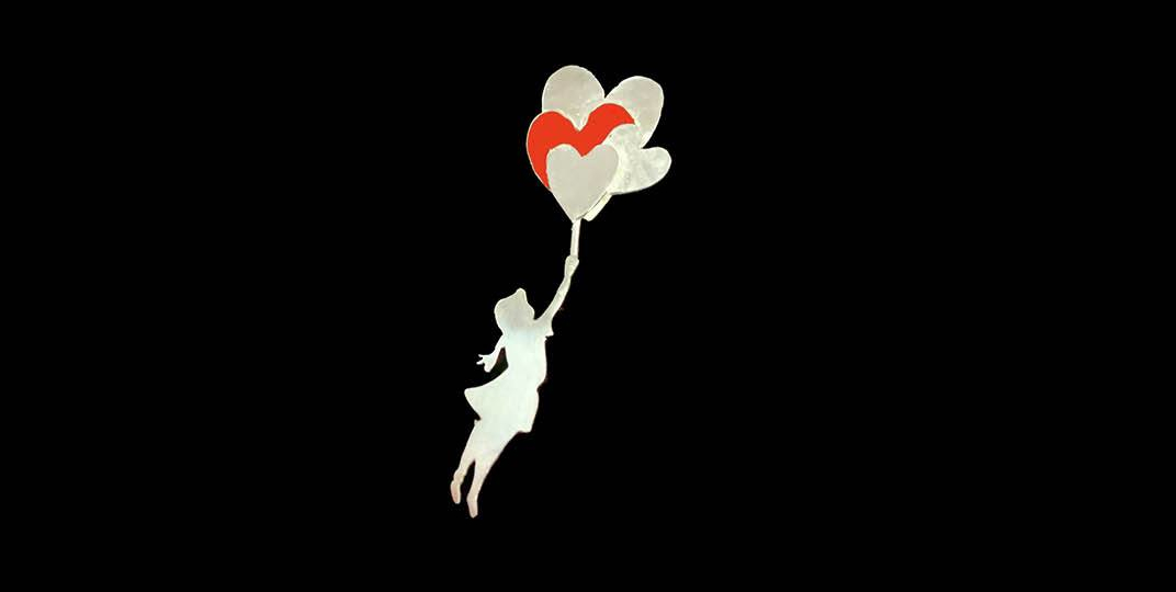Hiraeth Creative Banksy Floating Girl Balloons