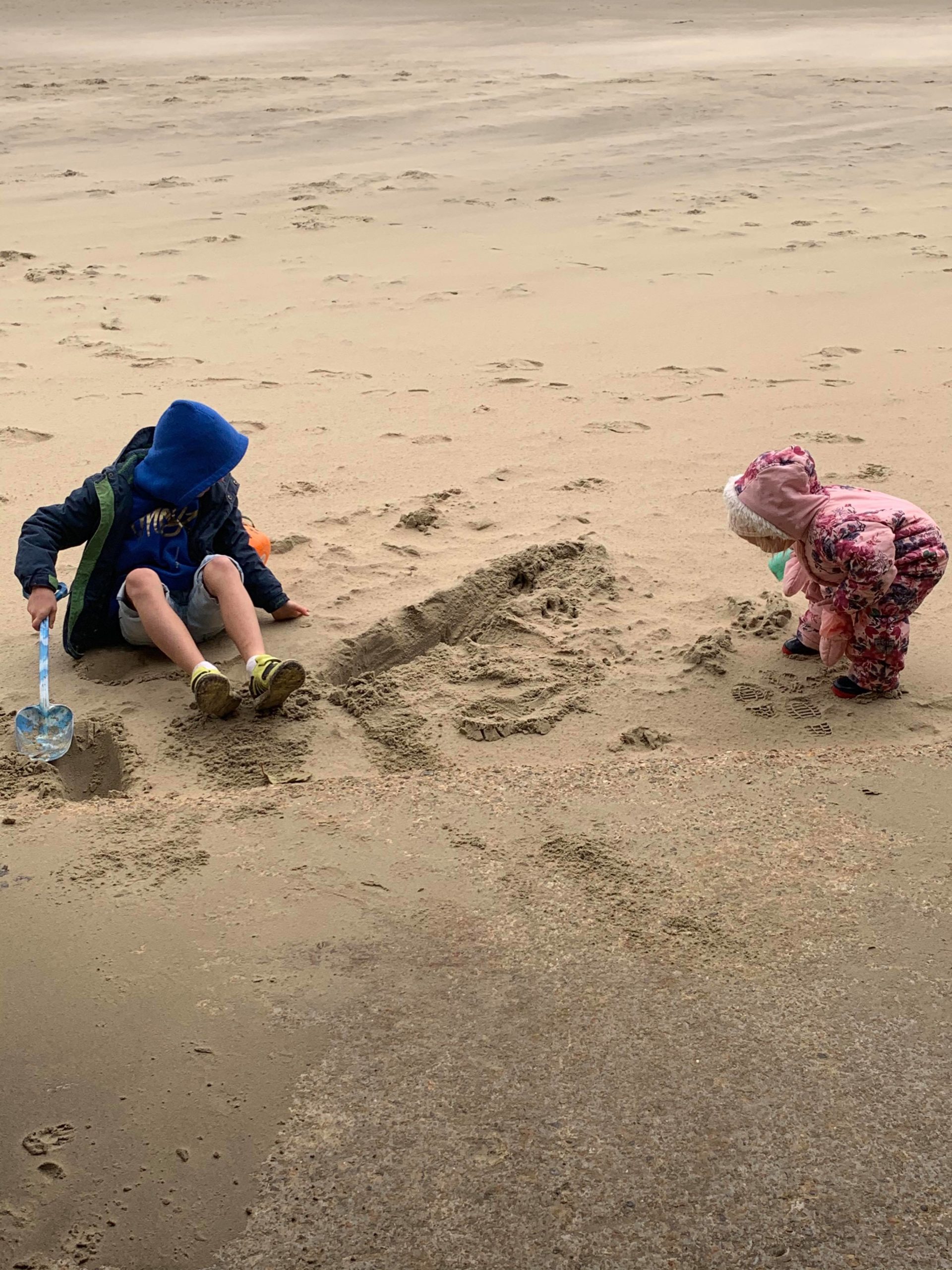 Playing on the beach