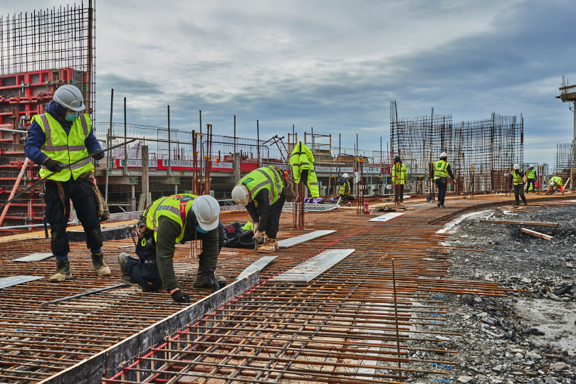 Men at work at the Seafront Development