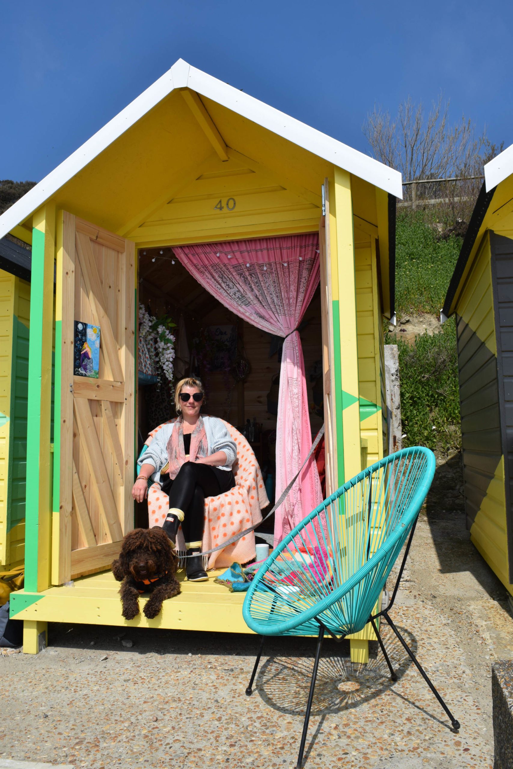 Di Burns and Beau at the Beach Hut