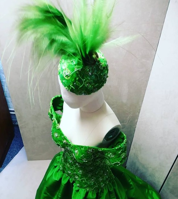 Green Hat and Dress