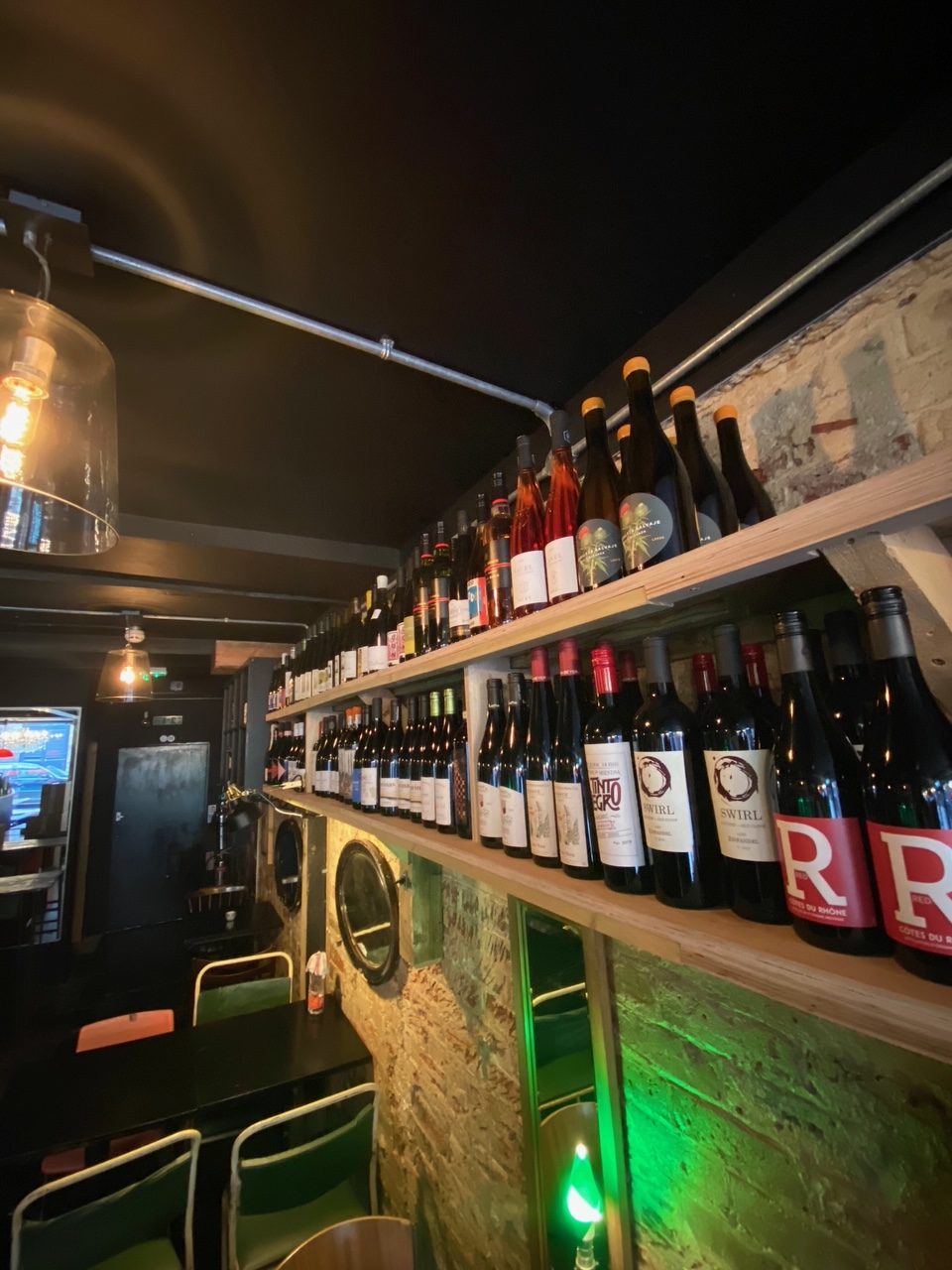 Wine Shelf in Space Bar and Kitchen