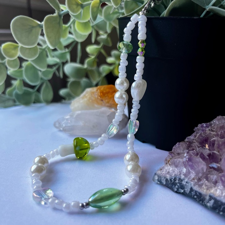 Hippymoon green moonstone necklace