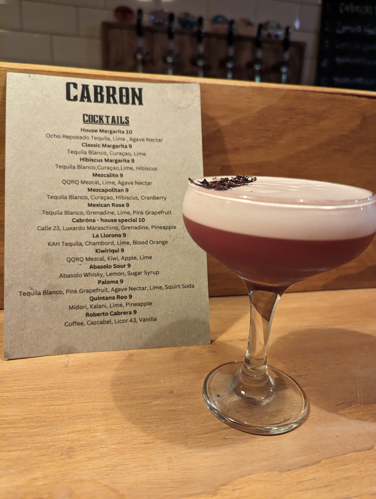 Cabron Cocktail List