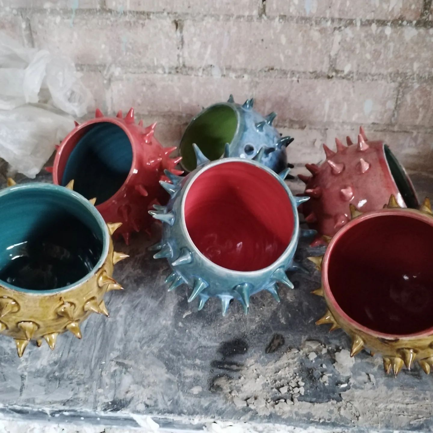 Folkestone Marketplace Pottery Shed Spiky Pots