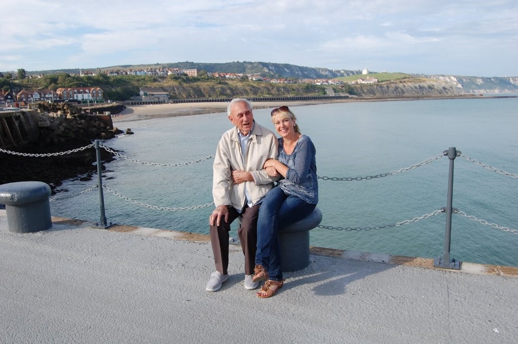 Stanley MacPherson and daughter Carole on Harbour Arm
