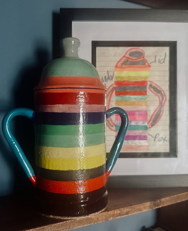 Naveed Khan Pottery Pot designed by daughter